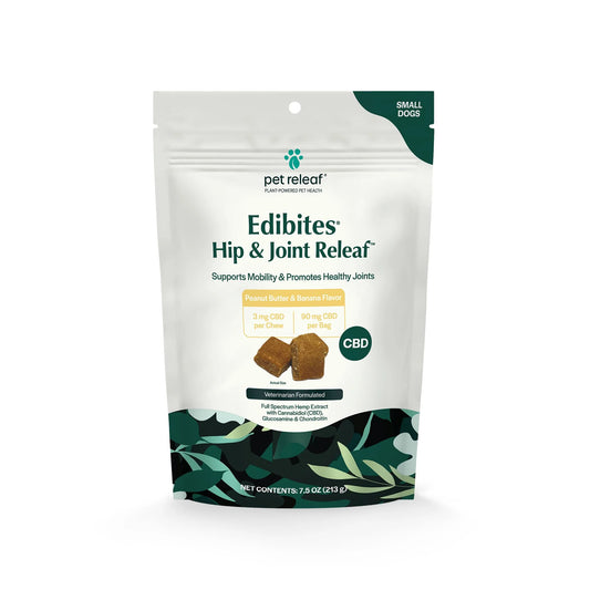 Pet Releaf Hip and Joint Releaf Peanut Butter Banana CBD Edibites for Large Dogs