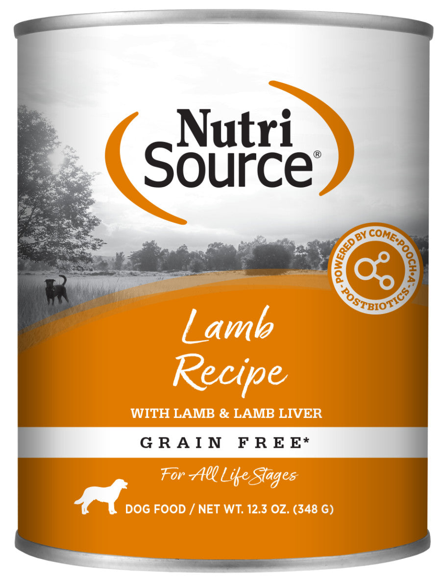 NutriSource Grain Free Canned Dog Food Lamb, 12.3 oz