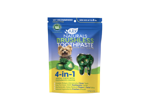 Ark Naturals Breath-Less Brushless Toothpaste Mini Dog & Cat Chews, 4-oz