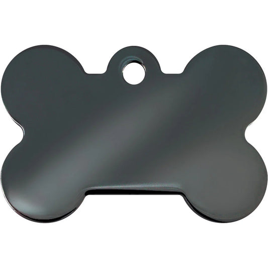 Black Nickel Large Bone Tag